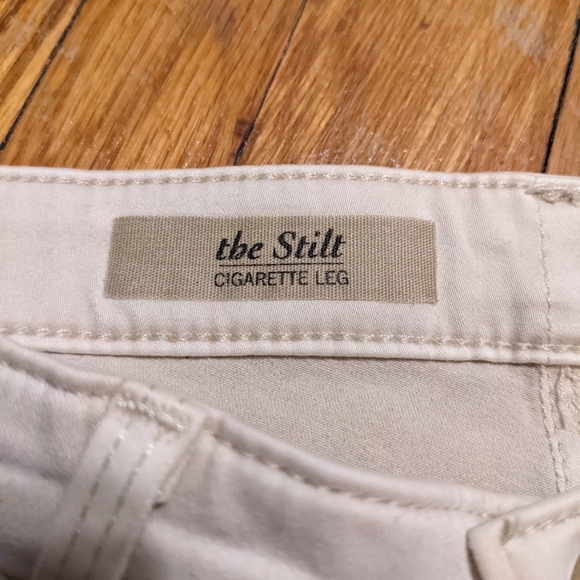 AG Adriano Goldschmied The Stilt Cigarette Leg Cream Pants Womens Size 25 - Picture 2 of 10